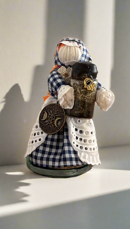 "Enchanted Guardian" Yarn Motanka Doll w/ Enchanted Bottle | Protection Spell & Home Blessing