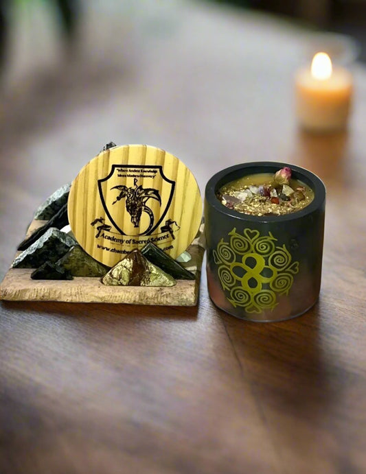 "Whispers of Love" Beeswax Candle w/ Sigil, Herbs & Crystals | Love, Harmony, and Partnership