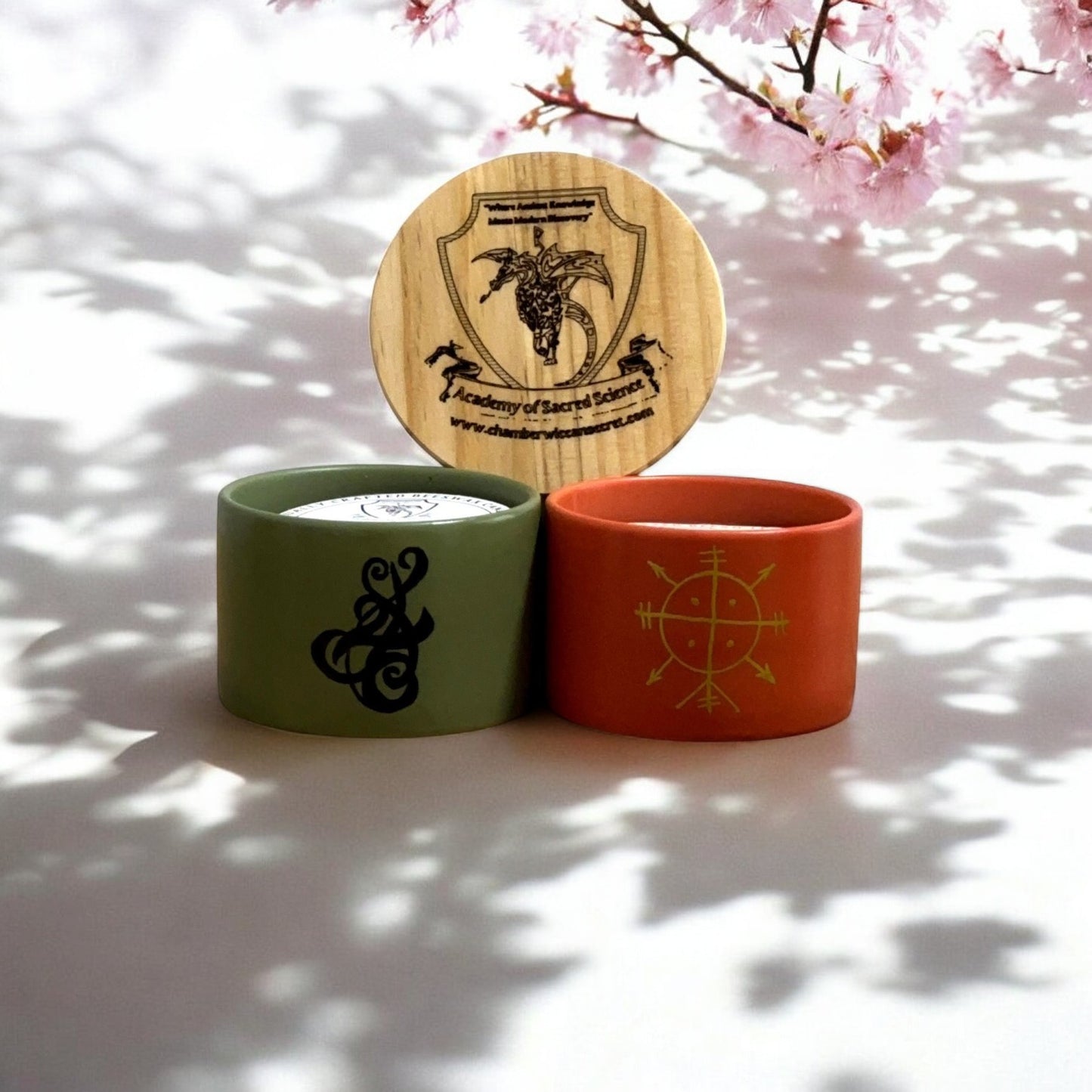 "Harmony & Fortune" Beeswax Candle Set w/ Sigil, Herbs & Crystals | Protection & Abundance