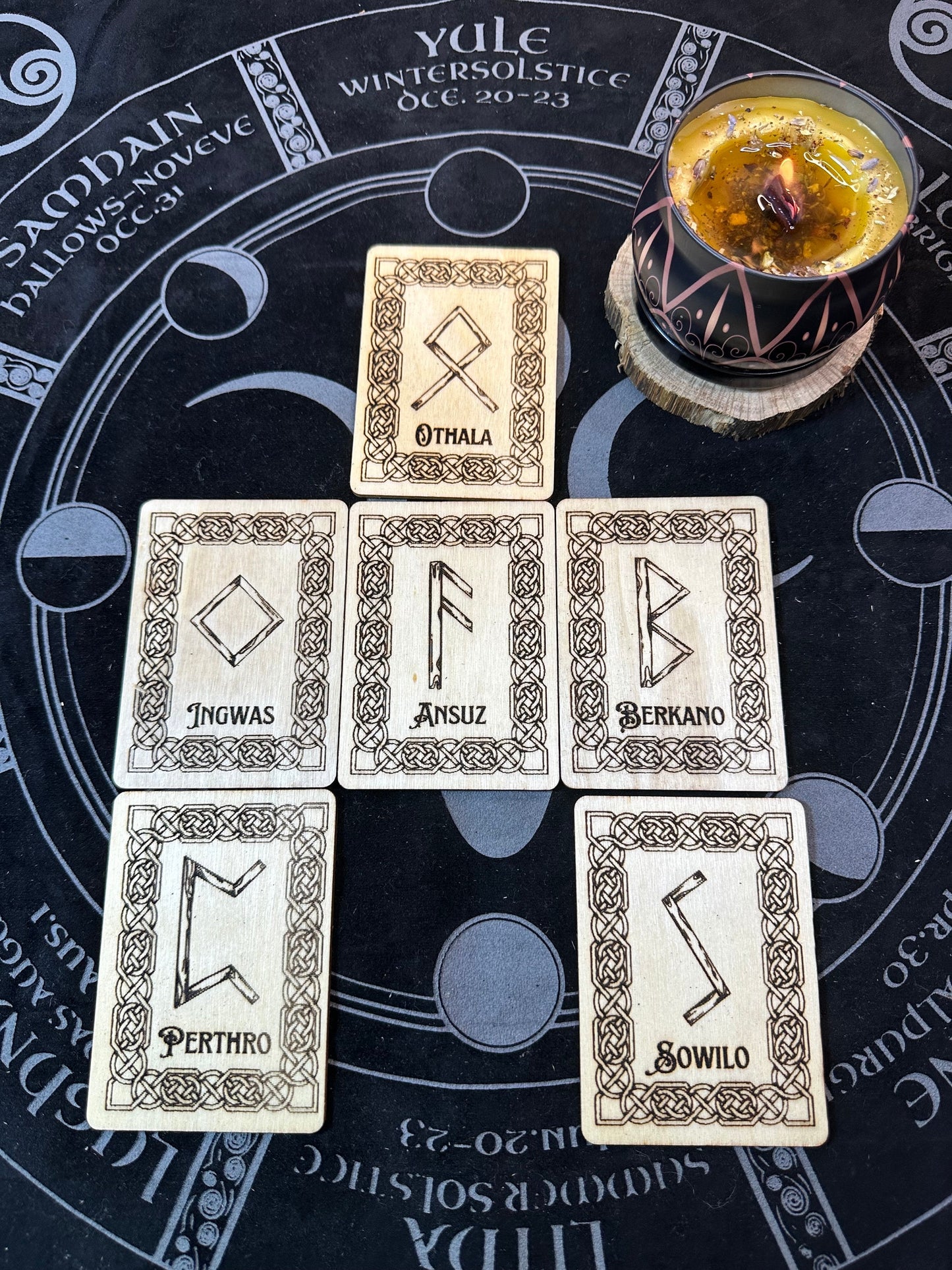 Rune Oracle Deck with Leather Box & Reading Guide