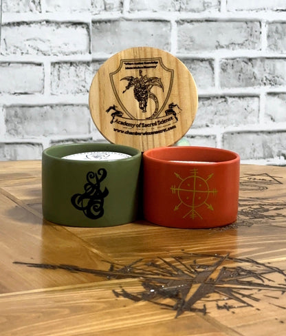 "Harmony & Fortune" Beeswax Candle Set w/ Sigil, Herbs & Crystals | Protection & Abundance