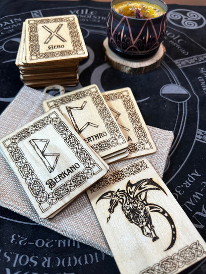 Rune Oracle Deck with Leather Box & Reading Guide