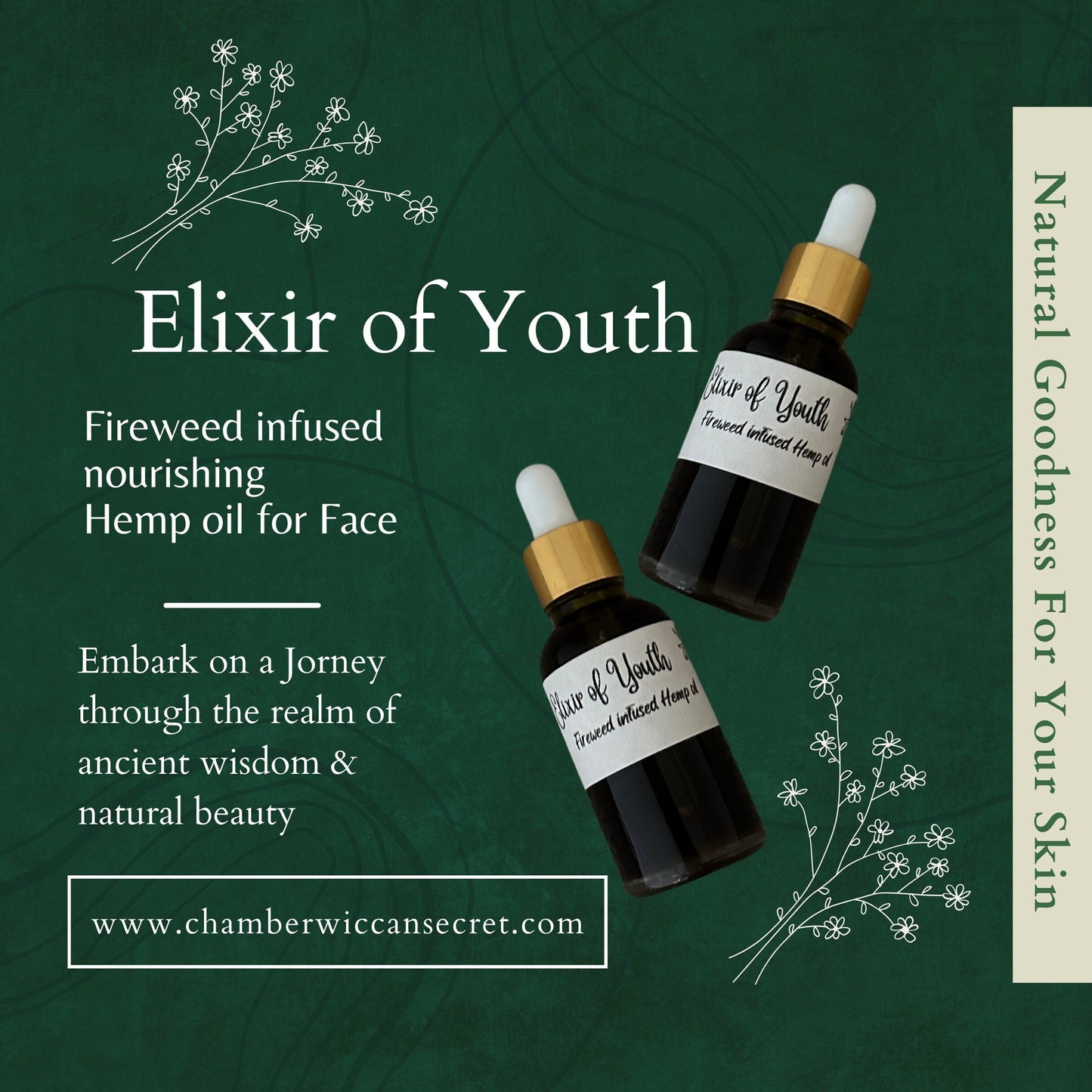 Elixir of Youth: Fireweed-Infused Nourishing Face Oil with Hemp Oil