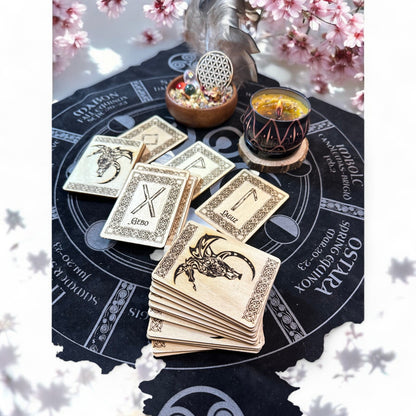 Rune Oracle Deck with Leather Box & Reading Guide